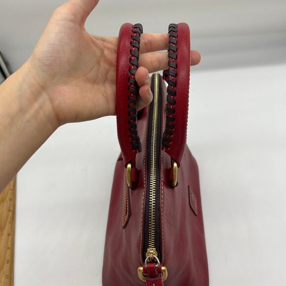Dooney & Bourke Florentine Leather Domed Purse Red Color Handbags - Picture 12 of 16